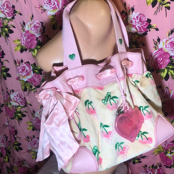 Juicy couture daydreamer purse velvet bow cherry - Picture 2 of 8